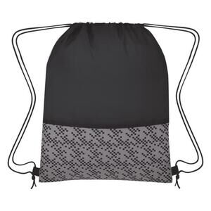 Black & Gray Lightweight Drawstring Backpack